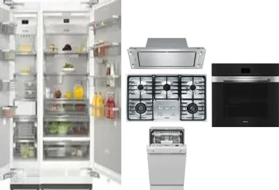 6 Piece Package Includes Refrigerator, Freezer, Cooktop, Wall Oven, Hood And Dishwasher