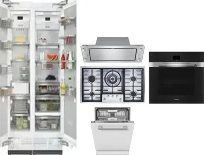 6 Piece Package Includes Refrigerator, Freezer, Cooktop, Wall Oven, Hood And Dishwasher