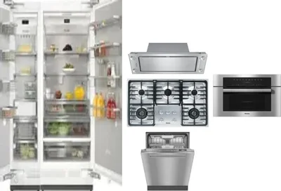 6 Piece Package Includes Refrigerator, Freezer, Cooktop, Wall Oven, Hood And Dishwasher