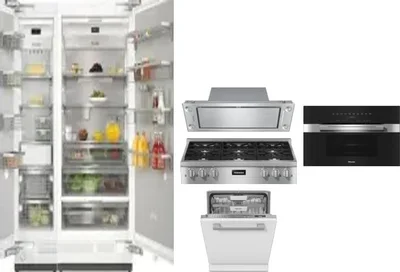 6 Piece Package Includes Refrigerator, Freezer, Cooktop, Wall Oven, Hood And Dishwasher