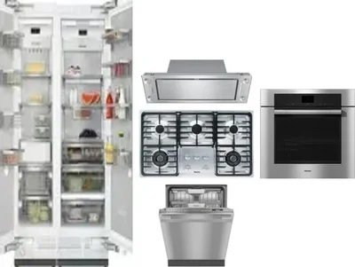 6 Piece Package Includes Refrigerator, Freezer, Cooktop, Wall Oven, Hood And Dishwasher