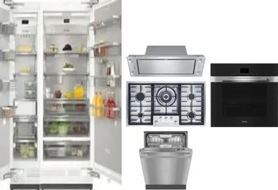 6 Piece Package Includes Refrigerator, Freezer, Cooktop, Wall Oven, Hood And Dishwasher