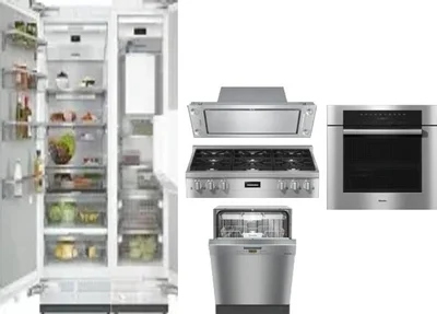 6 Piece Package Includes Refrigerator, Freezer, Cooktop, Wall Oven, Hood And Dishwasher