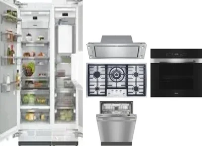 6 Piece Package Includes Refrigerator, Freezer, Cooktop, Wall Oven, Hood And Dishwasher