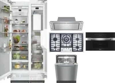 6 Piece Package Includes Refrigerator, Freezer, Cooktop, Wall Oven, Hood And Dishwasher