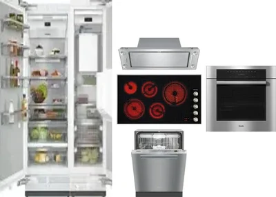 6 Piece Package Includes Refrigerator, Freezer, Cooktop, Wall Oven, Hood And Dishwasher