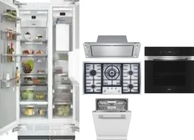 6 Piece Package Includes Refrigerator, Freezer, Cooktop, Wall Oven, Hood And Dishwasher
