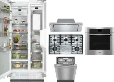 6 Piece Package Includes Refrigerator, Freezer, Cooktop, Wall Oven, Hood And Dishwasher