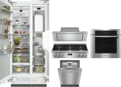 6 Piece Package Includes Refrigerator, Freezer, Cooktop, Wall Oven, Hood And Dishwasher