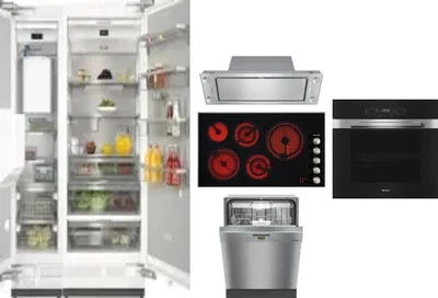 6 Piece Package Includes Refrigerator, Freezer, Cooktop, Wall Oven, Hood And Dishwasher