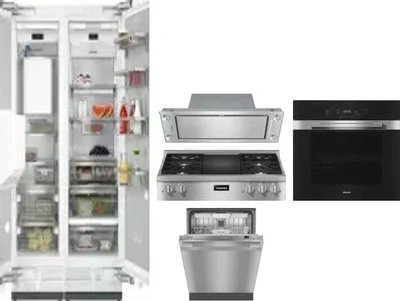 6 Piece Package Includes Refrigerator, Freezer, Cooktop, Wall Oven, Hood And Dishwasher