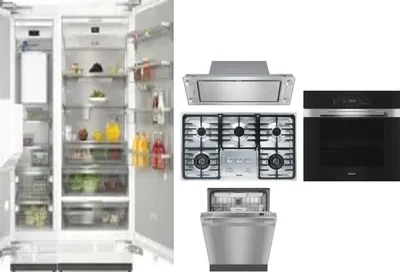 6 Piece Package Includes Refrigerator, Freezer, Cooktop, Wall Oven, Hood And Dishwasher