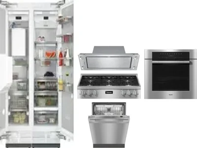 6 Piece Package Includes Refrigerator, Freezer, Cooktop, Wall Oven, Hood And Dishwasher