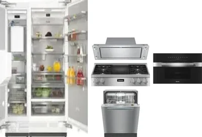 6 Piece Package Includes Refrigerator, Freezer, Cooktop, Wall Oven, Hood And Dishwasher