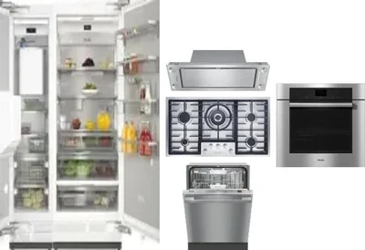 6 Piece Package Includes Refrigerator, Freezer, Cooktop, Wall Oven, Hood And Dishwasher