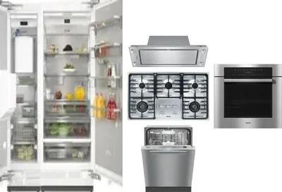 6 Piece Package Includes Refrigerator, Freezer, Cooktop, Wall Oven, Hood And Dishwasher