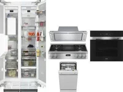 6 Piece Package Includes Refrigerator, Freezer, Cooktop, Wall Oven, Hood And Dishwasher