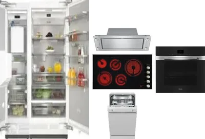 6 Piece Package Includes Refrigerator, Freezer, Cooktop, Wall Oven, Hood And Dishwasher