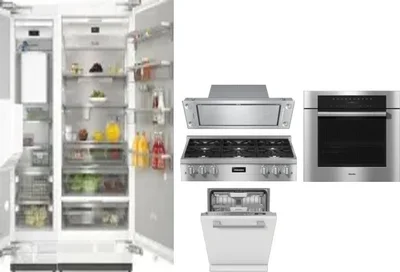 6 Piece Package Includes Refrigerator, Freezer, Cooktop, Wall Oven, Hood And Dishwasher