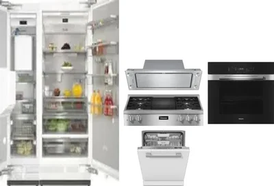 6 Piece Package Includes Refrigerator, Freezer, Cooktop, Wall Oven, Hood And Dishwasher