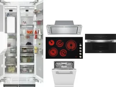 6 Piece Package Includes Refrigerator, Freezer, Cooktop, Wall Oven, Hood And Dishwasher
