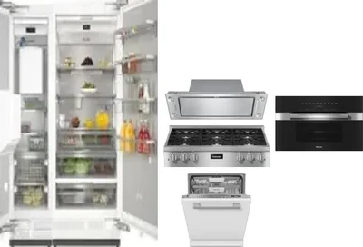 6 Piece Package Includes Refrigerator, Freezer, Cooktop, Wall Oven, Hood And Dishwasher