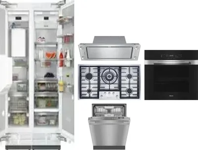 6 Piece Package Includes Refrigerator, Freezer, Cooktop, Wall Oven, Hood And Dishwasher