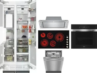 6 Piece Package Includes Refrigerator, Freezer, Cooktop, Wall Oven, Hood And Dishwasher