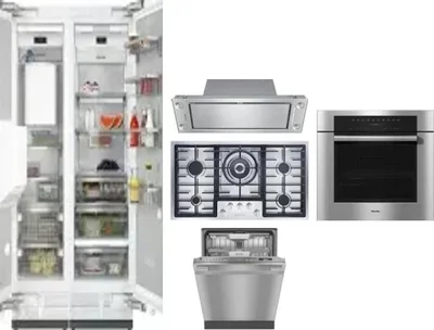 6 Piece Package Includes Refrigerator, Freezer, Cooktop, Wall Oven, Hood And Dishwasher