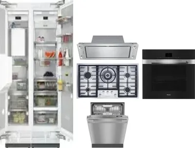6 Piece Package Includes Refrigerator, Freezer, Cooktop, Wall Oven, Hood And Dishwasher
