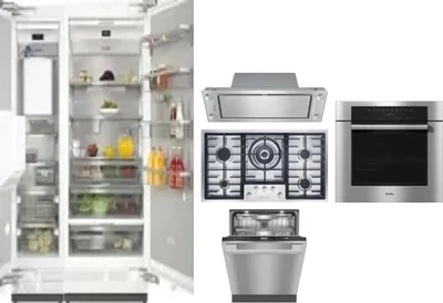 6 Piece Package Includes Refrigerator, Freezer, Cooktop, Wall Oven, Hood And Dishwasher