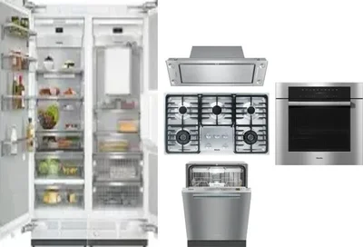 6 Piece Package Includes Refrigerator, Freezer, Cooktop, Wall Oven, Hood And Dishwasher