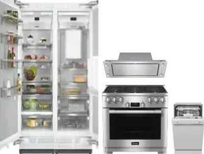 5 Piece Package Includes Refrigerator, Freezer, Range, Hood And Dishwasher