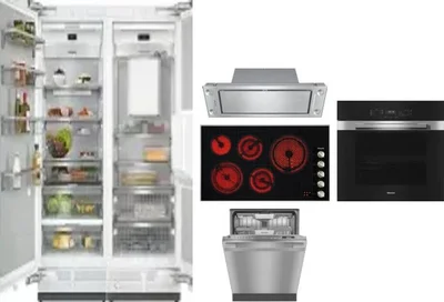 6 Piece Package Includes Refrigerator, Freezer, Cooktop, Wall Oven, Hood And Dishwasher