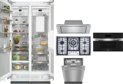 6 Piece Package Includes Refrigerator, Freezer, Cooktop, Wall Oven, Hood And Dishwasher