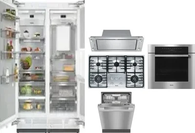 6 Piece Package Includes Refrigerator, Freezer, Cooktop, Wall Oven, Hood And Dishwasher