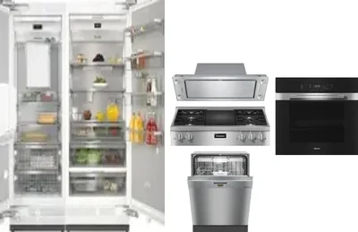 6 Piece Package Includes Refrigerator, Freezer, Cooktop, Wall Oven, Hood And Dishwasher