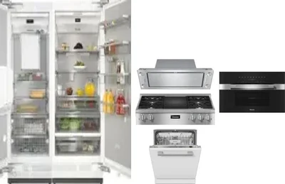 6 Piece Package Includes Refrigerator, Freezer, Cooktop, Wall Oven, Hood And Dishwasher