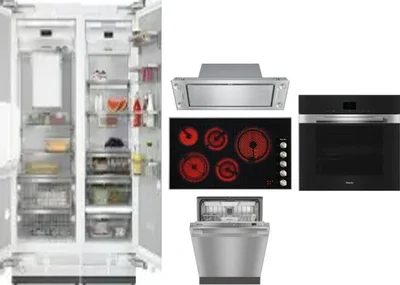 6 Piece Package Includes Refrigerator, Freezer, Cooktop, Wall Oven, Hood And Dishwasher