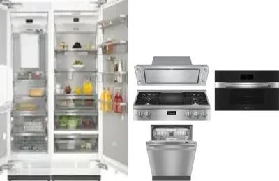 6 Piece Package Includes Refrigerator, Freezer, Cooktop, Wall Oven, Hood And Dishwasher