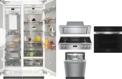 6 Piece Package Includes Refrigerator, Freezer, Cooktop, Wall Oven, Hood And Dishwasher