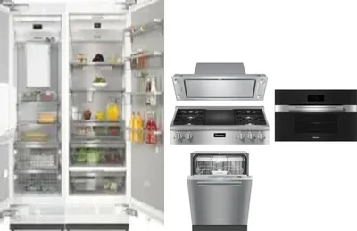 6 Piece Package Includes Refrigerator, Freezer, Cooktop, Wall Oven, Hood And Dishwasher
