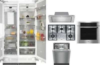 6 Piece Package Includes Refrigerator, Freezer, Cooktop, Wall Oven, Hood And Dishwasher