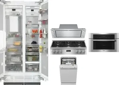 6 Piece Package Includes Refrigerator, Freezer, Cooktop, Wall Oven, Hood And Dishwasher