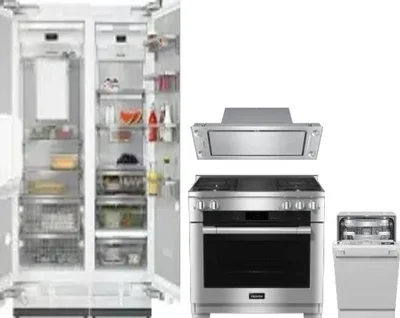 5 Piece Package Includes Refrigerator, Freezer, Range, Hood And Dishwasher
