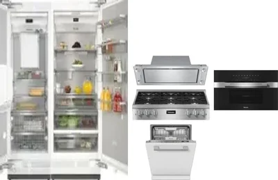 6 Piece Package Includes Refrigerator, Freezer, Cooktop, Wall Oven, Hood And Dishwasher