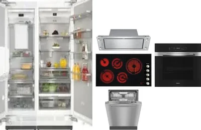6 Piece Package Includes Refrigerator, Freezer, Cooktop, Wall Oven, Hood And Dishwasher