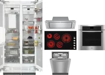 6 Piece Package Includes Refrigerator, Freezer, Cooktop, Wall Oven, Hood And Dishwasher