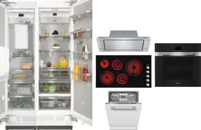 6 Piece Package Includes Refrigerator, Freezer, Cooktop, Wall Oven, Hood And Dishwasher