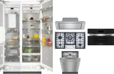 6 Piece Package Includes Refrigerator, Freezer, Cooktop, Wall Oven, Hood And Dishwasher